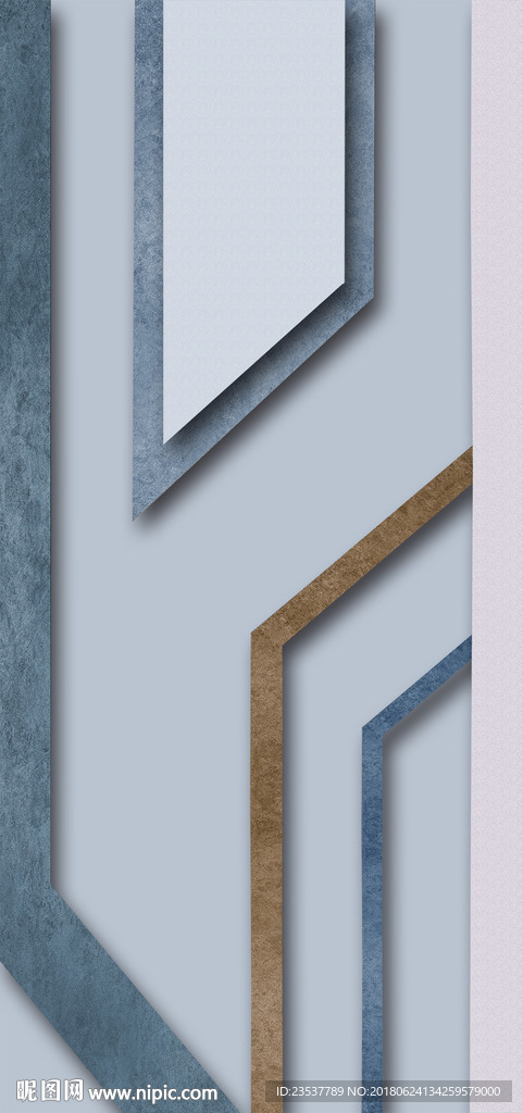 3D立体石纹几何玄关装饰画