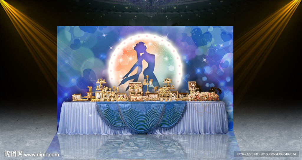 蓝色星空美少女主题甜品区