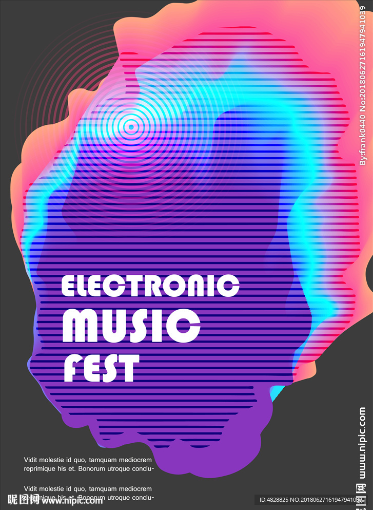 欧美高端极光彩色渐变海报10