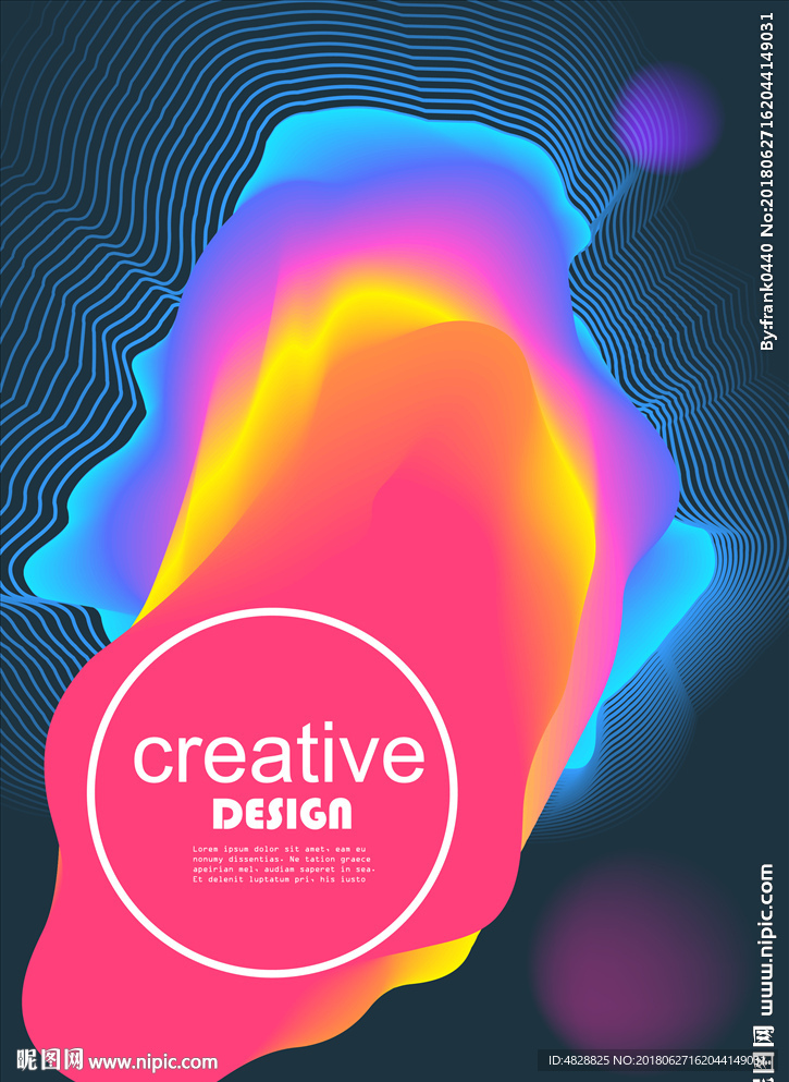 欧美高端极光彩色渐变海报11