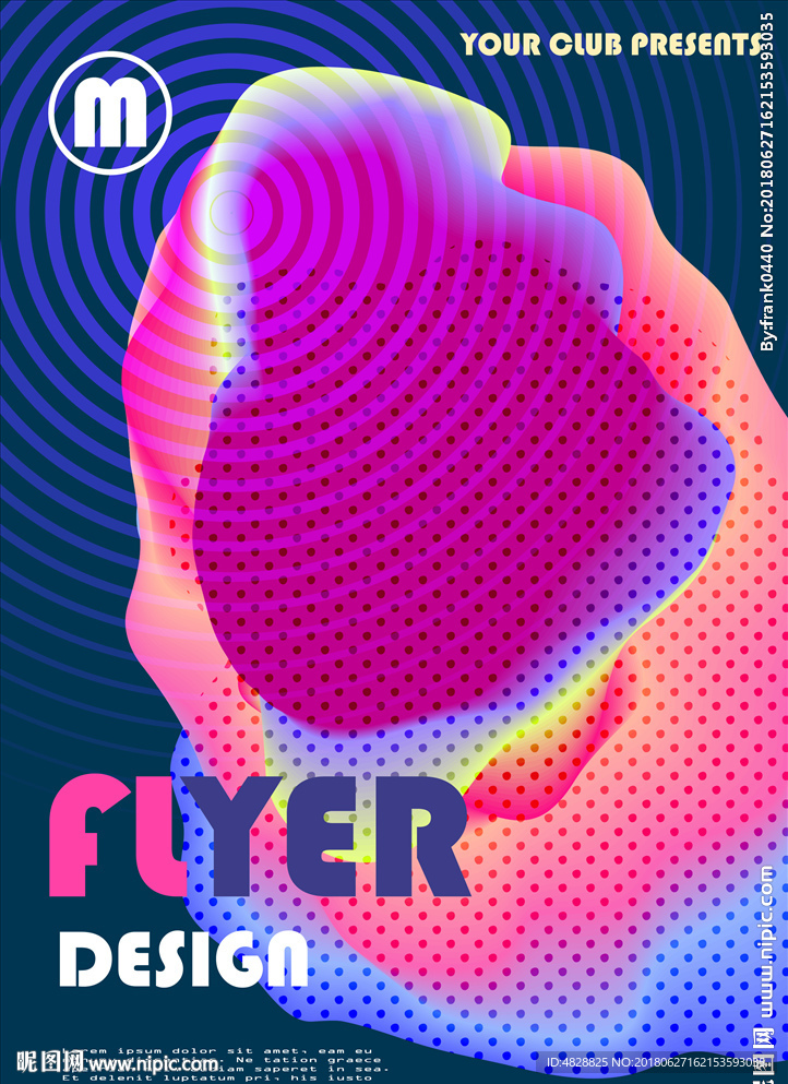 欧美高端极光彩色渐变海报12