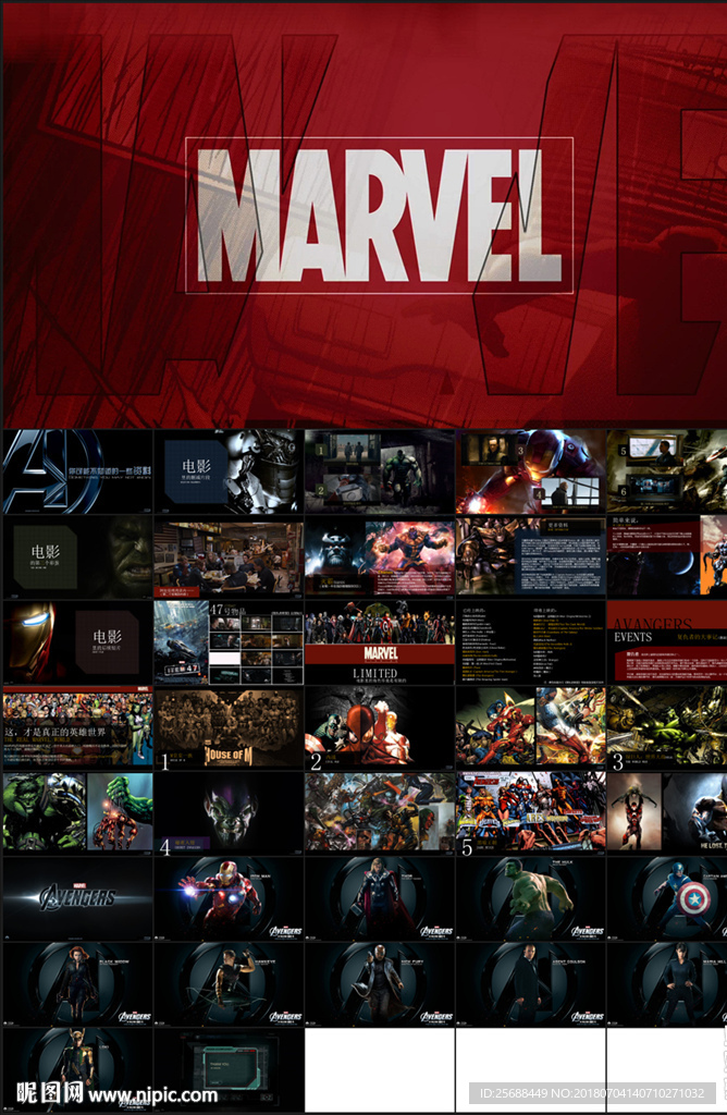 电影复仇者联盟主题PPT模板