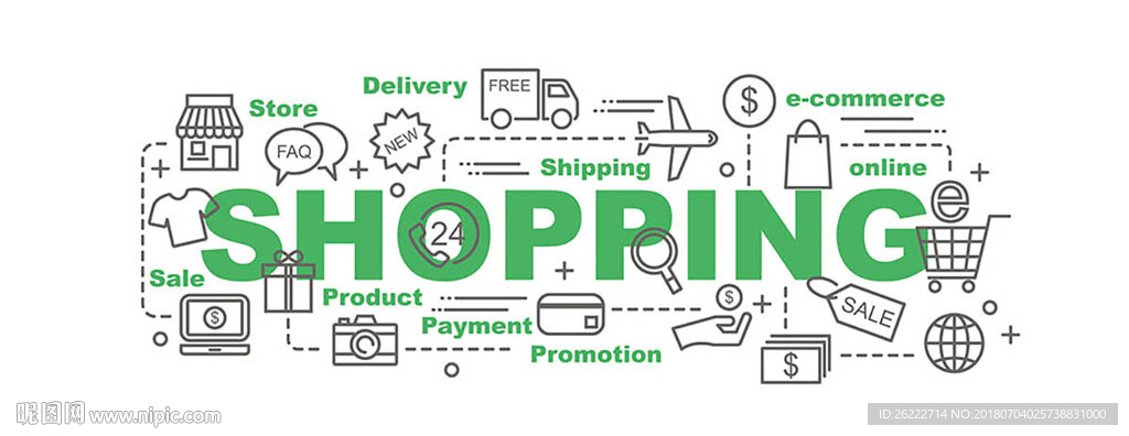 购物简约矢量UI图标设计