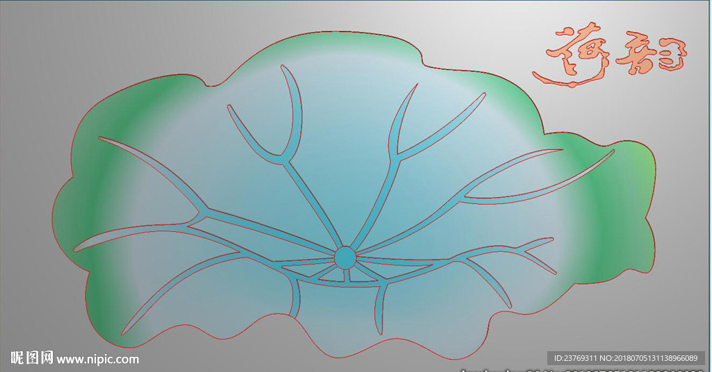荷叶石雕仿古荷花茶盘精雕图浮雕