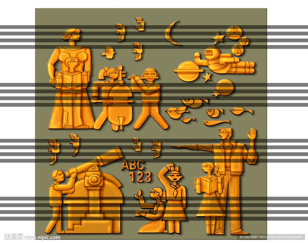 小学学校浮雕设计图