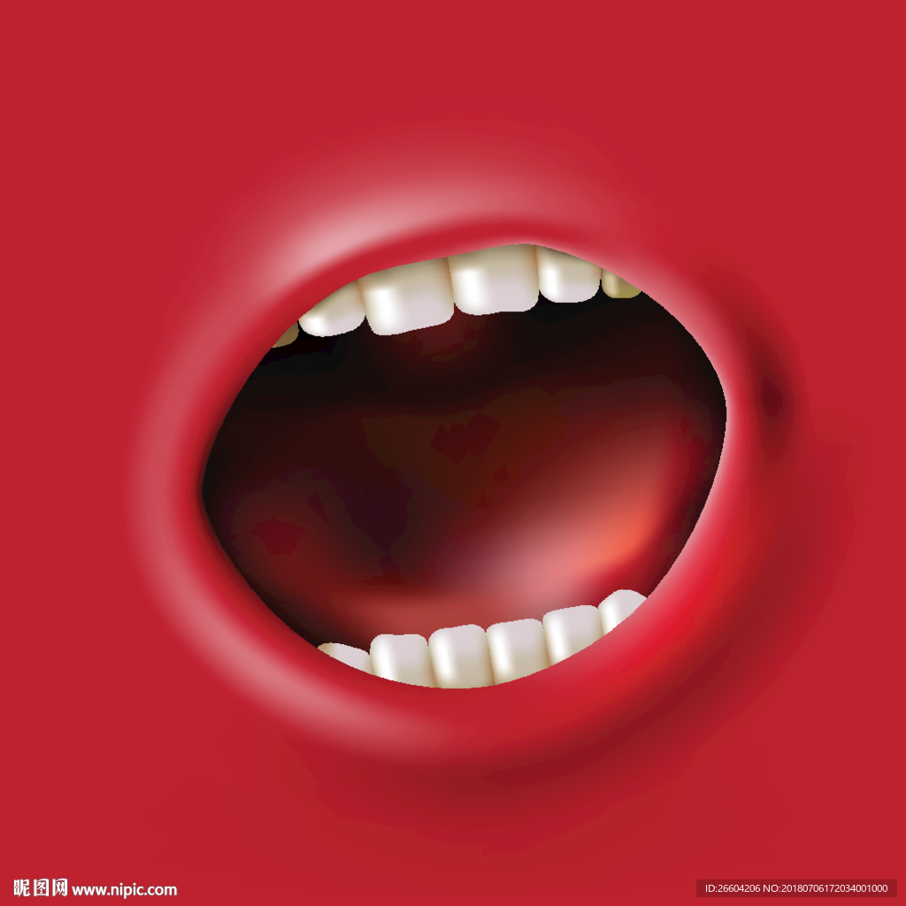创意立体质感矢量嘴巴