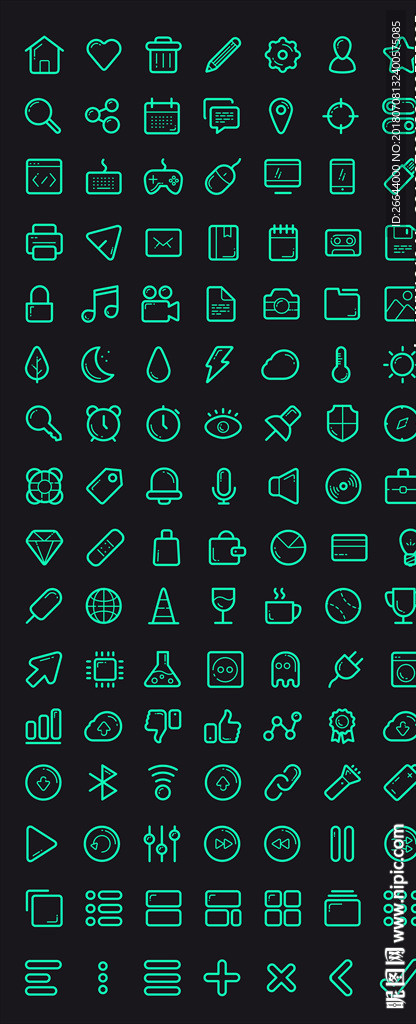 简约线条图标icon素材合集