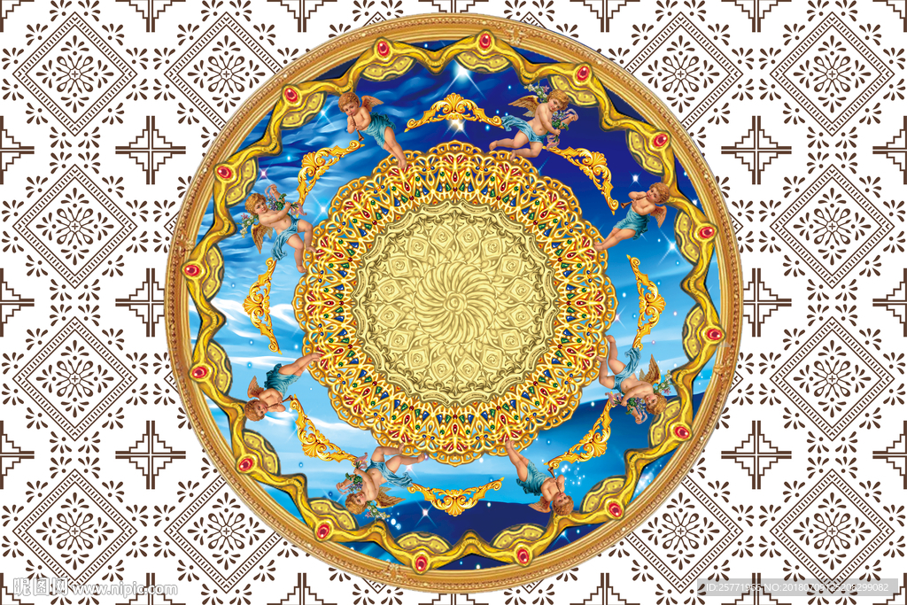 大型欧式天使吊顶图