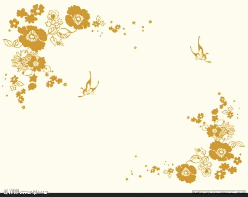 对角花 蝴蝶花 小碎花 矢量