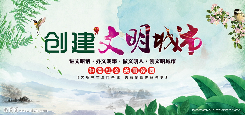 创建文明城市展板