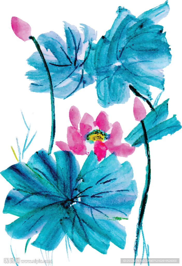 美丽的水彩花卉元素