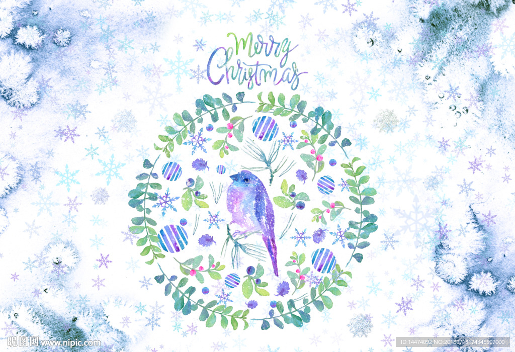 森林物植物花卉花环插画