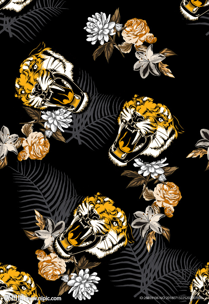 男装大牌数码印花图案