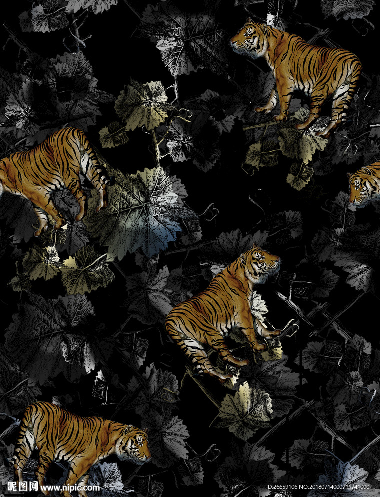 男装大牌数码印花图案