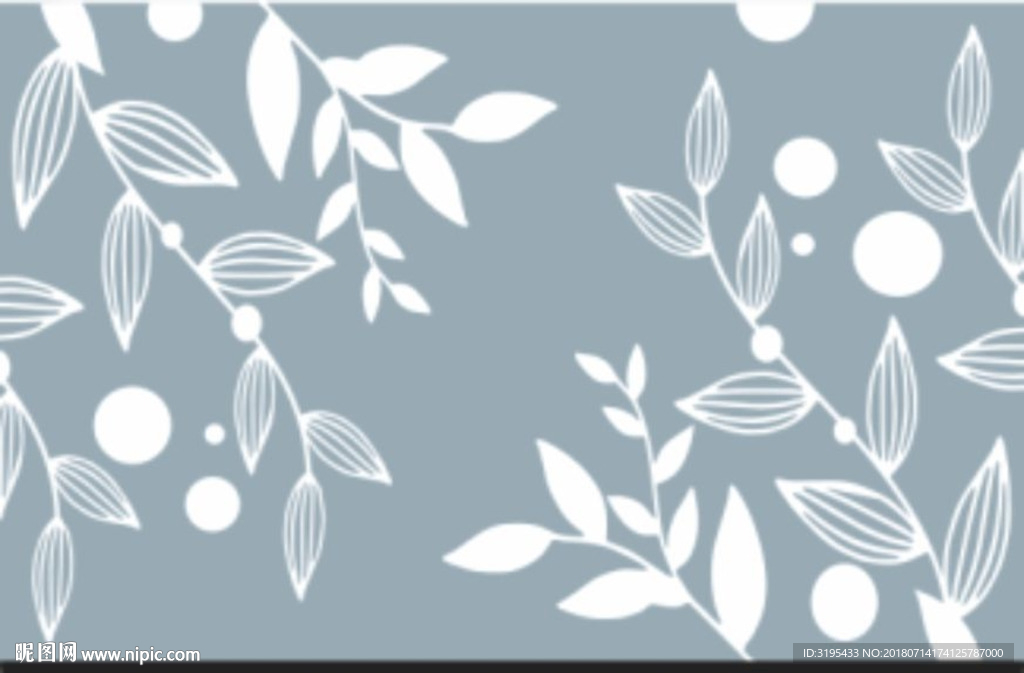 叶子图案 硅藻泥电视墙图案