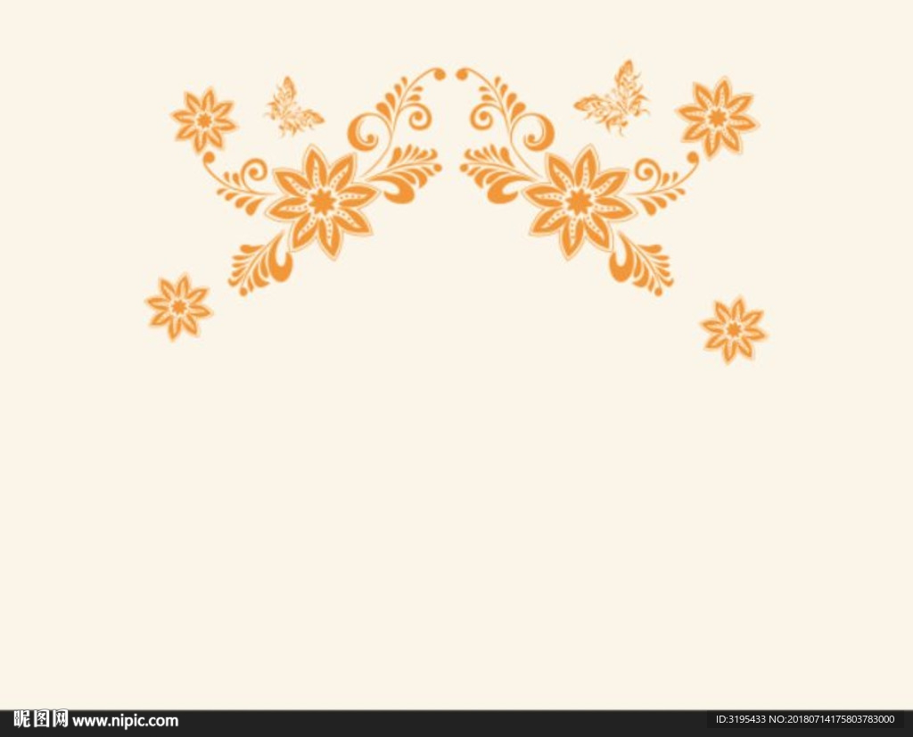 蝴蝶花 对角花矢量 床头图案