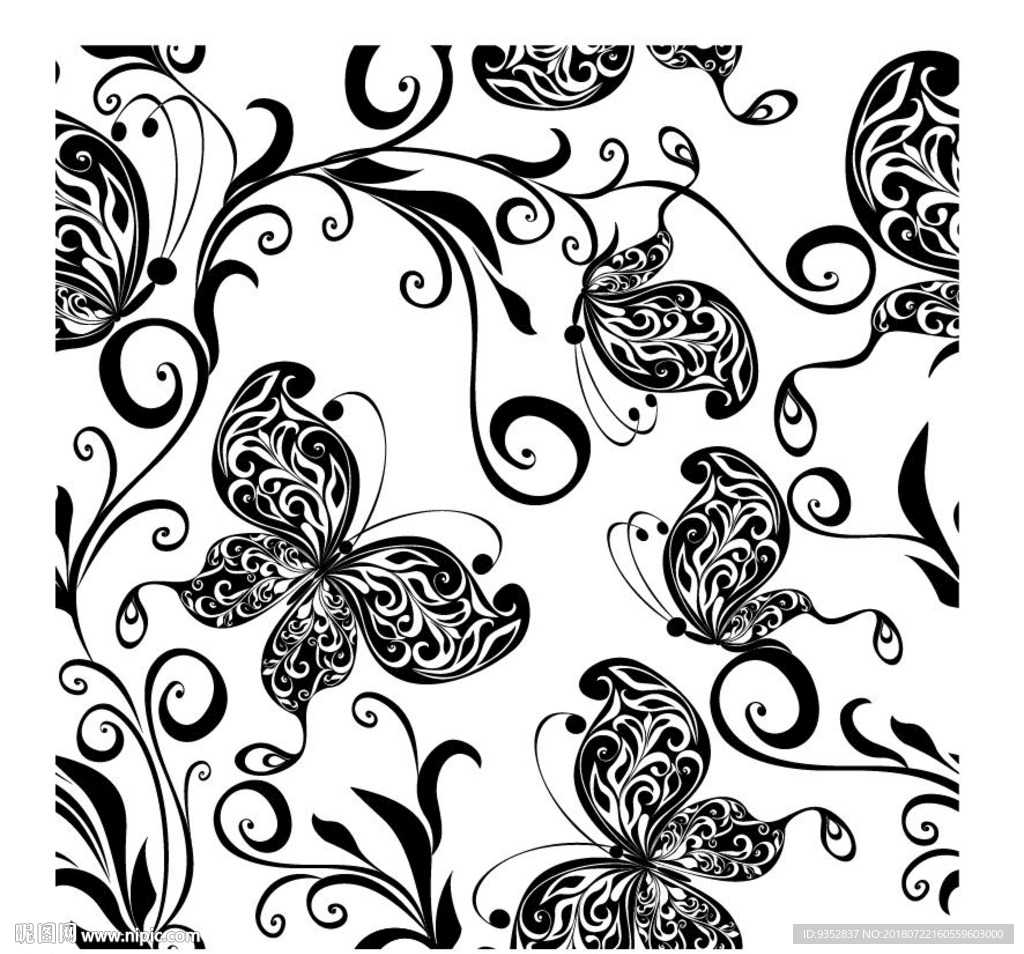 蝴蝶墙纸矢量图