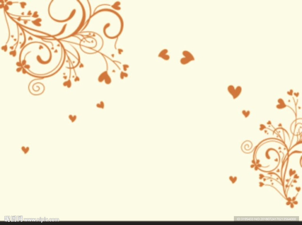 对角花 心形对角花 矢量图