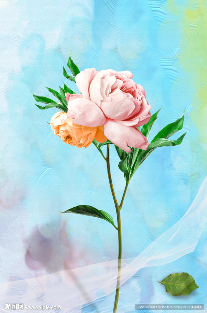 蓝色艺术画油画