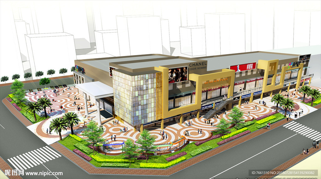 商业广场鸟瞰图