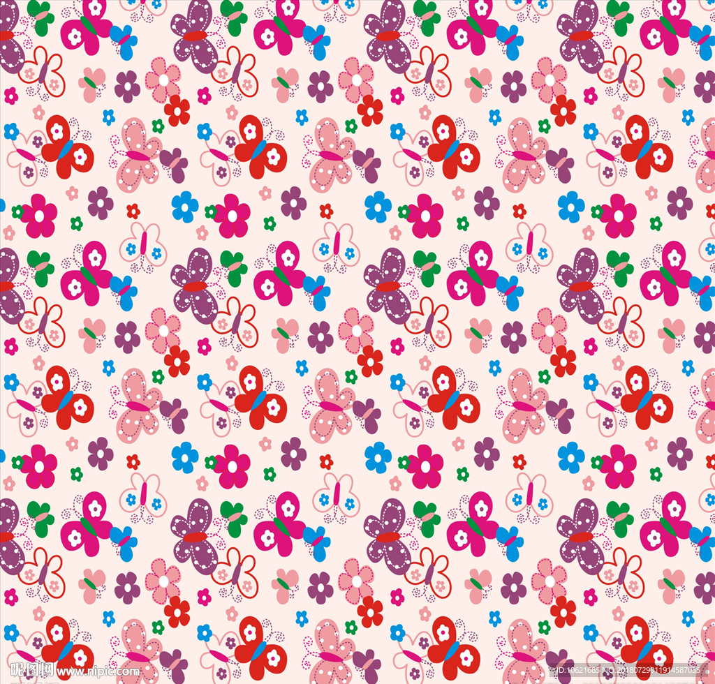 蝴蝶 矢量 无缝印花