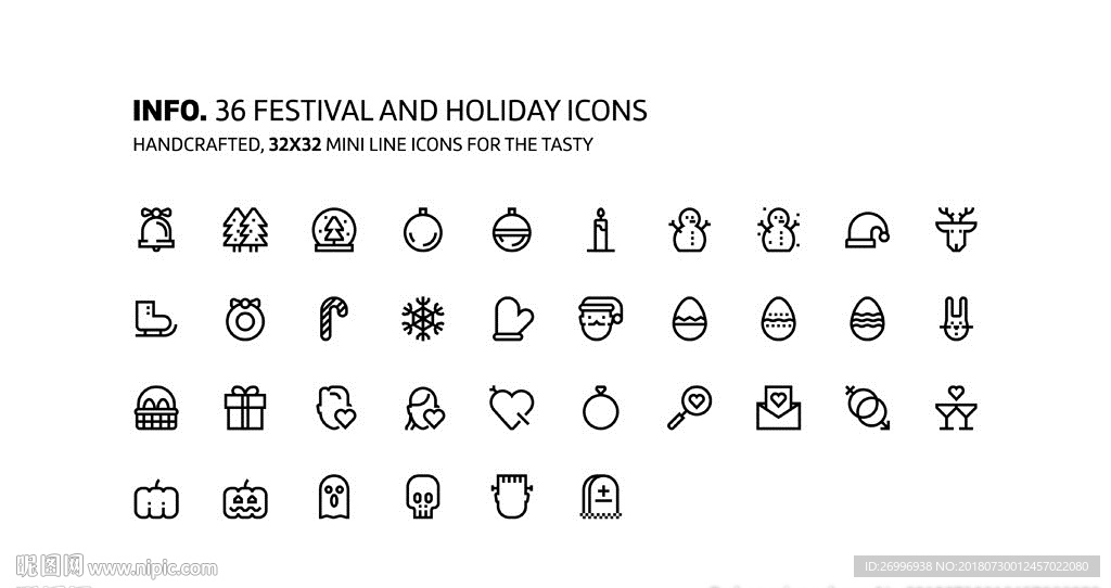 36种圣诞节图标icons