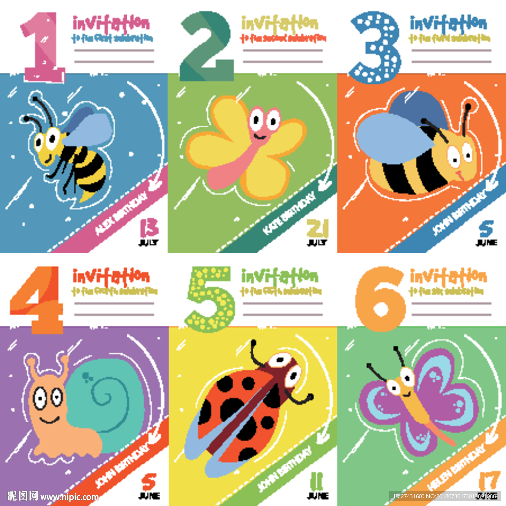 数字动物便签EPS分层