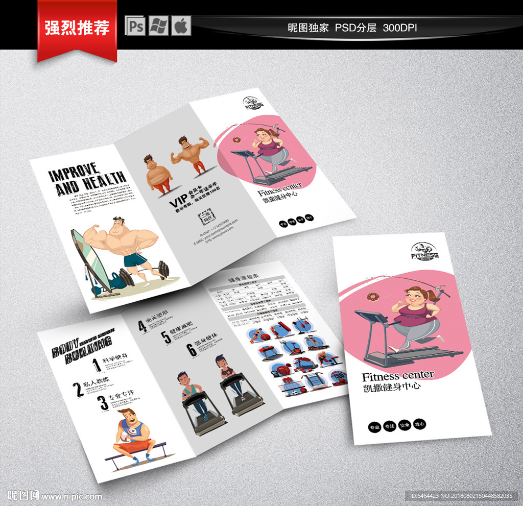 健身三折页