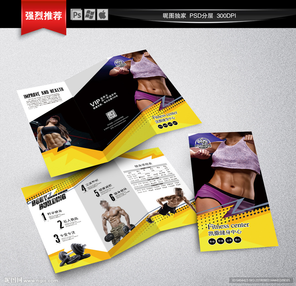 健身三折页