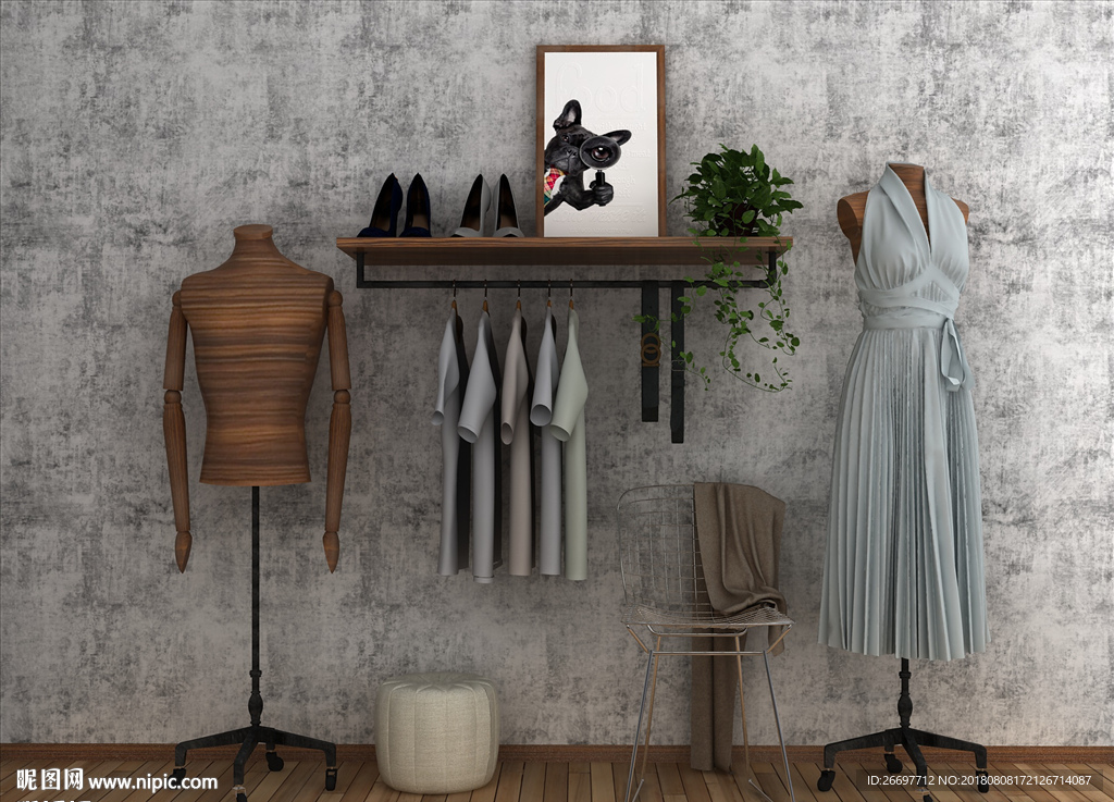 服装  衣架  模特  人