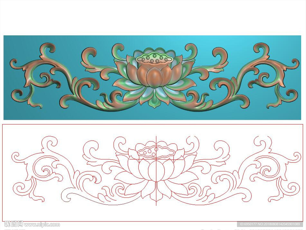 洋花莲花围板挡板抽屉精雕浮雕