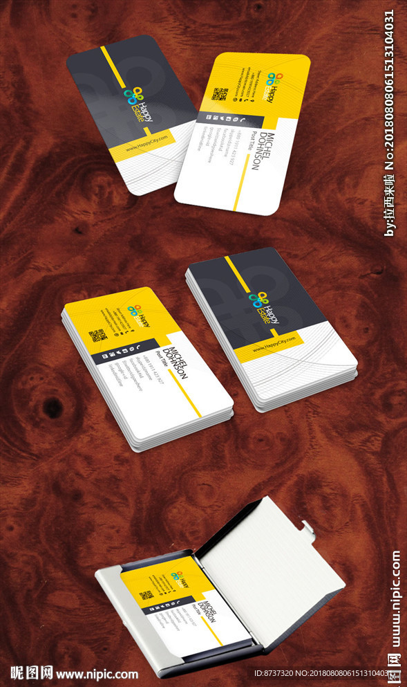 高档清新花纹名片