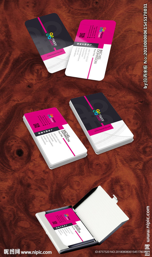 高档清新花纹名片