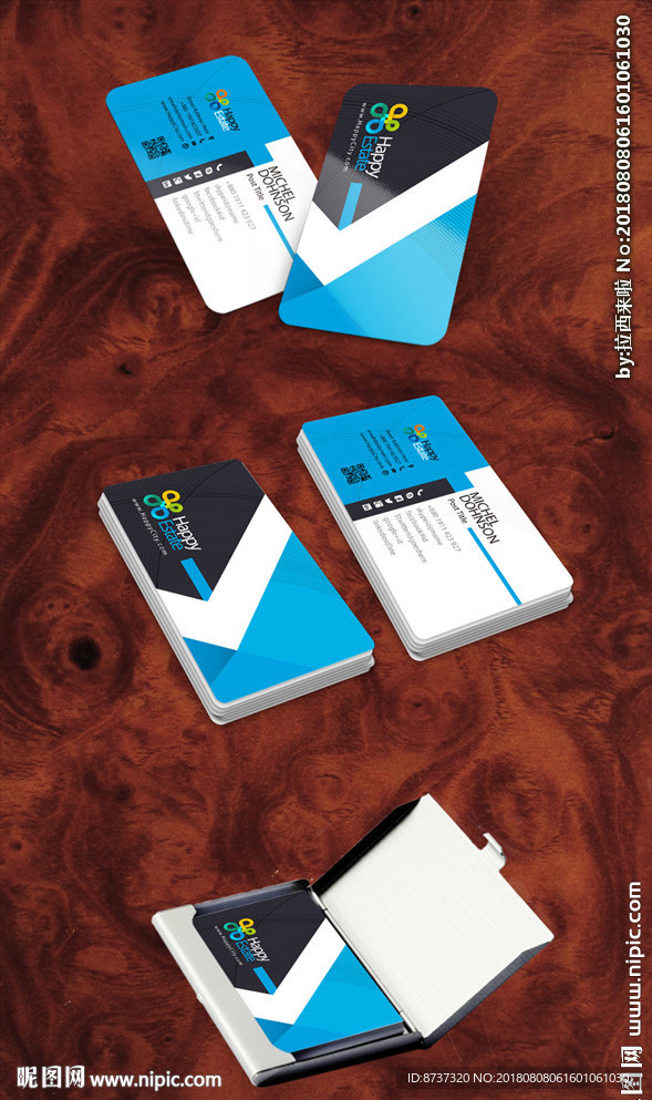 高档清新花纹名片