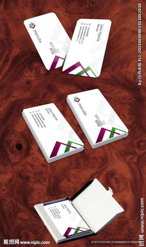 高档清新花纹名片