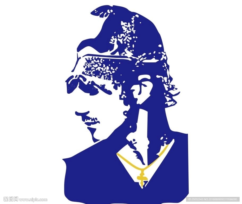 t恤图案 字母加人物 矢量人物