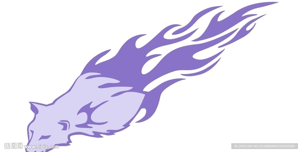 豹子 火焰 印花图案矢量