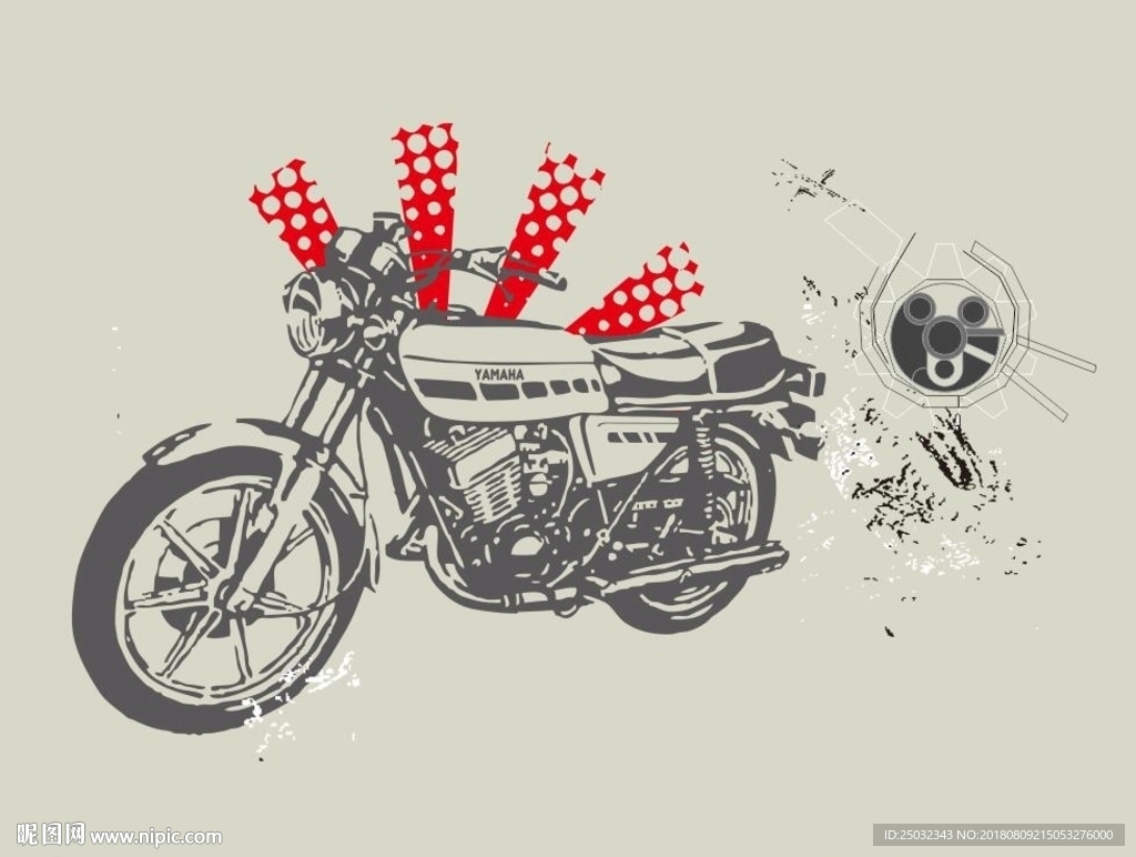 矢量图 摩托车 t恤图案