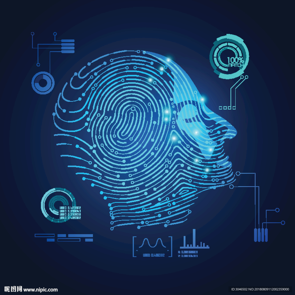 智能科技人脸识别医学科技扫描