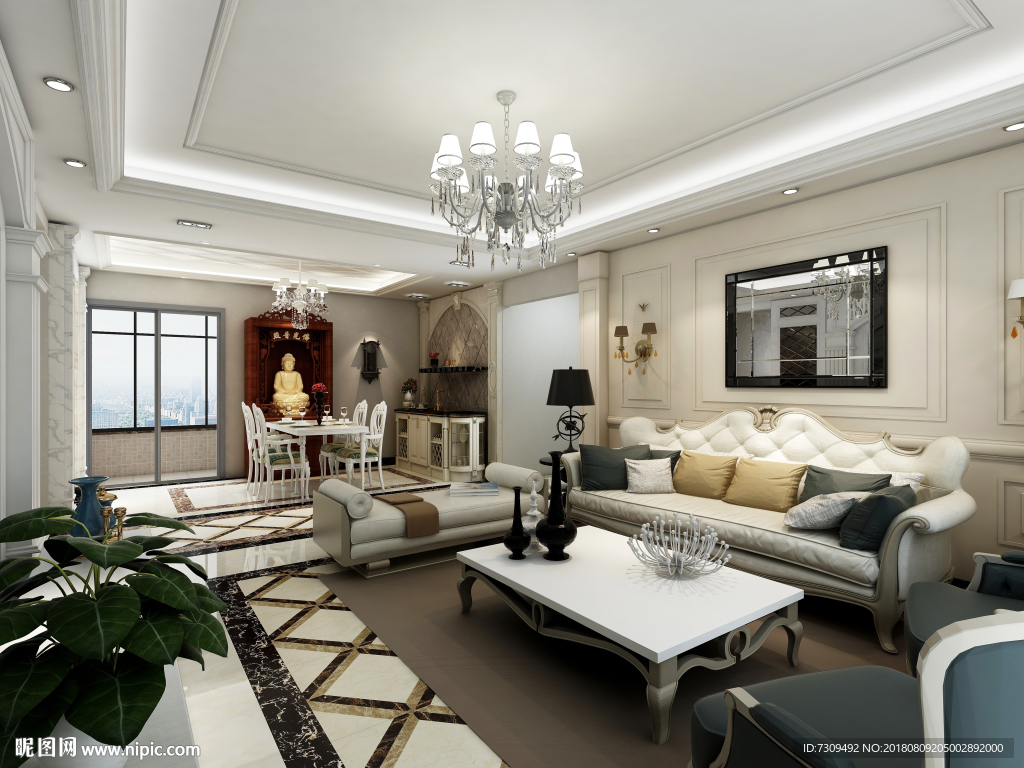 欧式装修客餐厅效果图