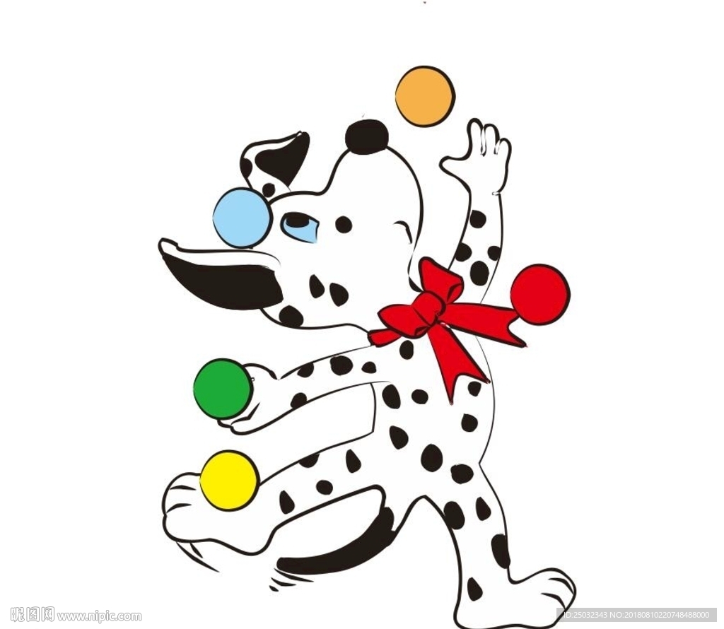 卡通动物印花 卡通图案斑点狗