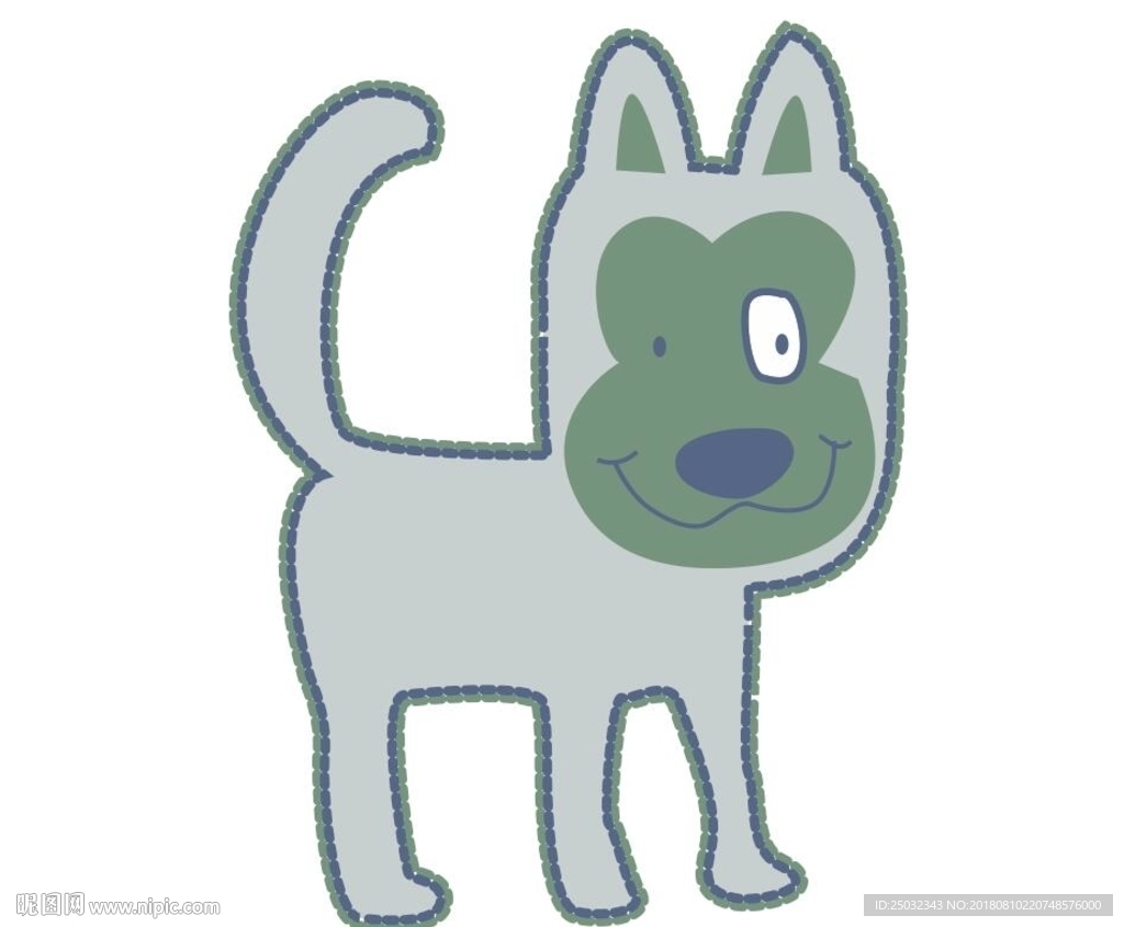 卡通动物印花 卡通图案可爱狗