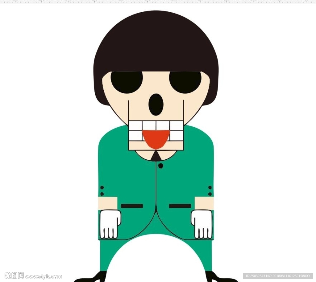 印花矢量图 t恤图案 卡通人物