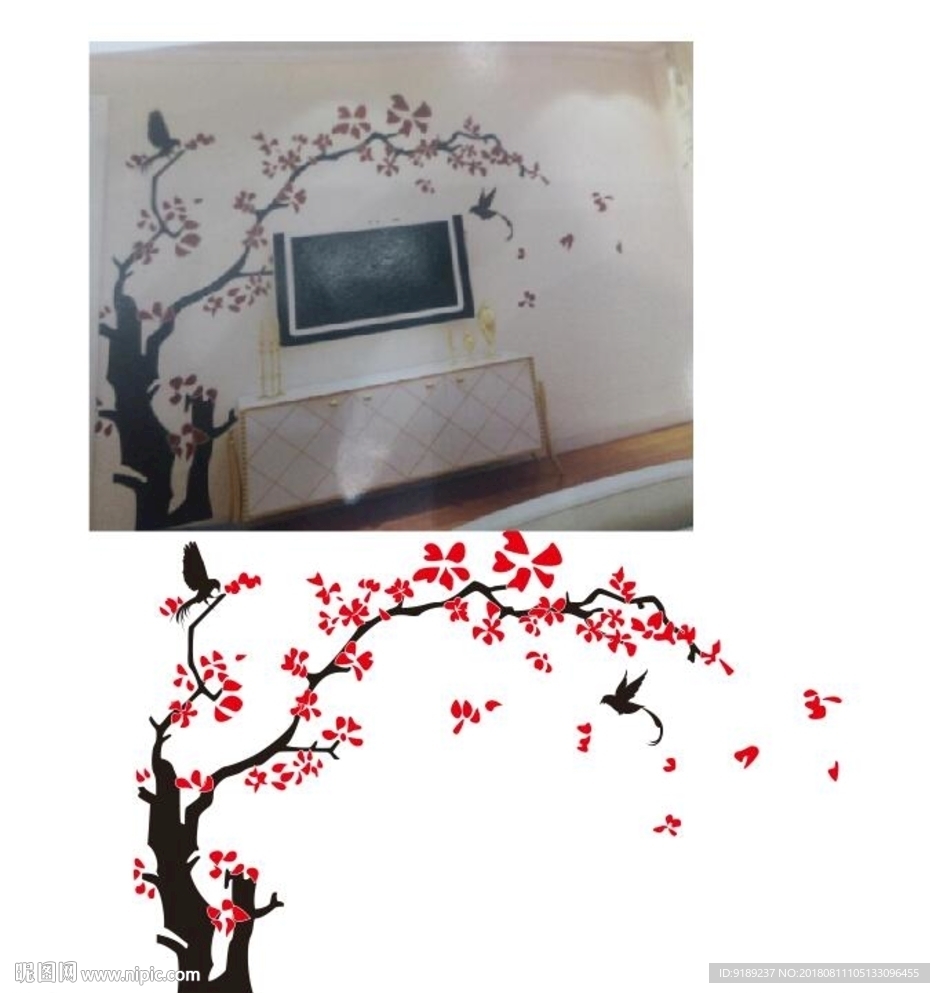 树鸟 梅花硅藻泥