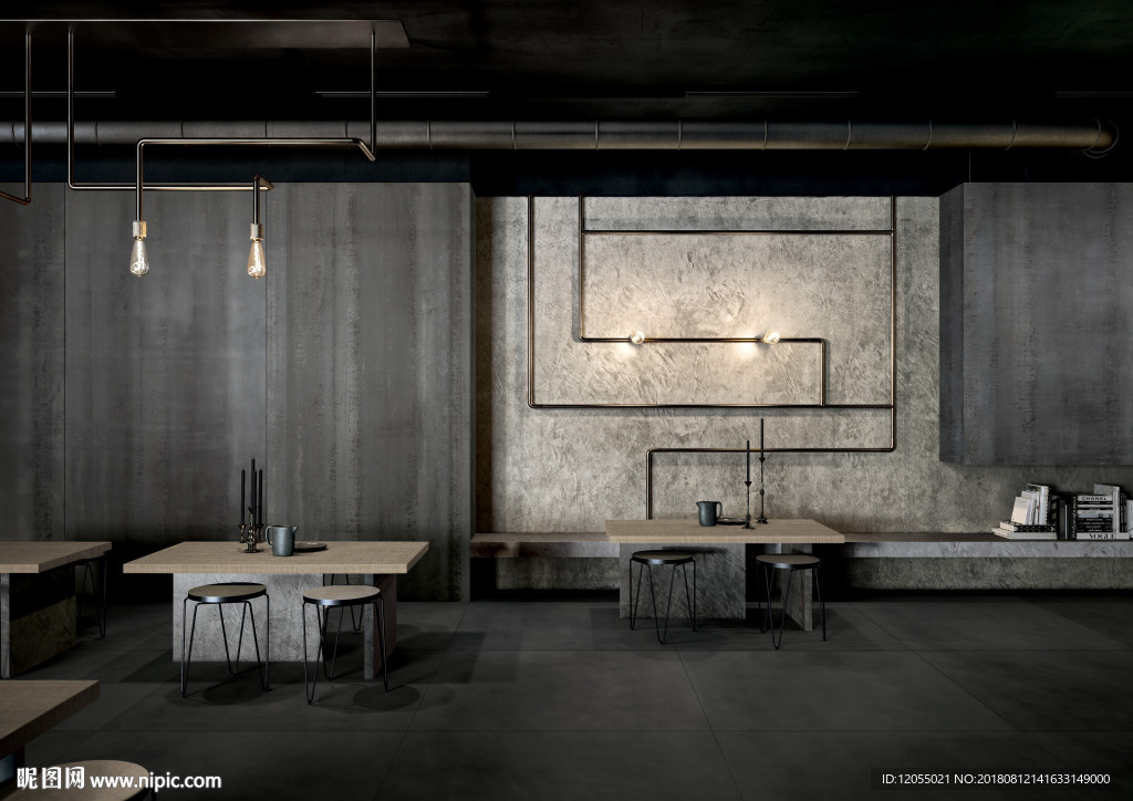 北欧风 仿古 国外高清效果图