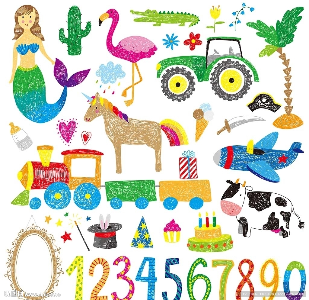 手绘涂鸦矢量卡通素材