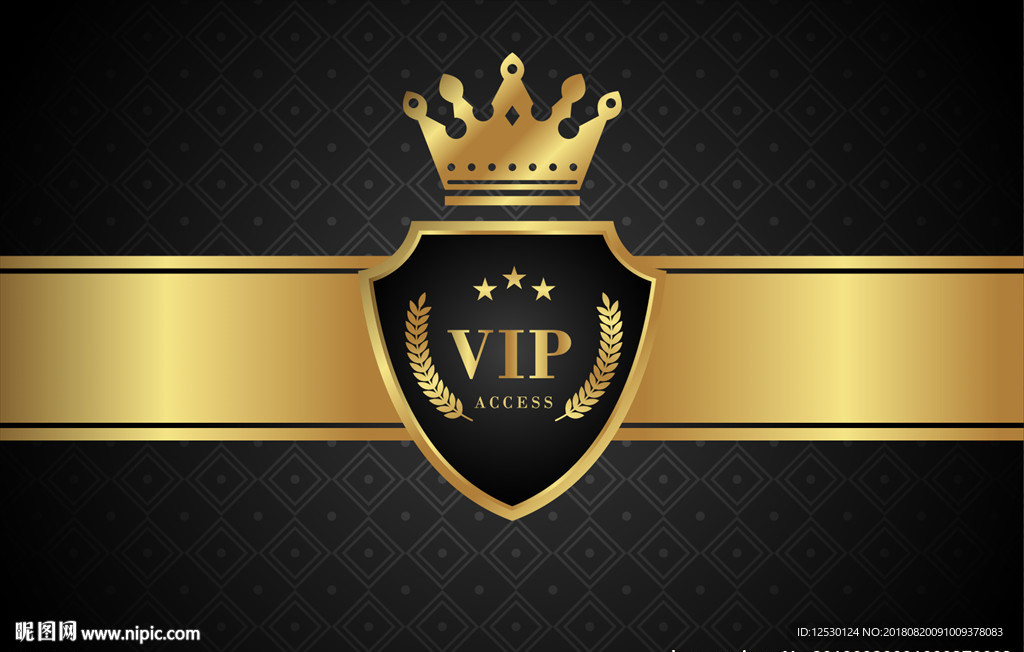矢量VIP会员卡金卡皇冠背景