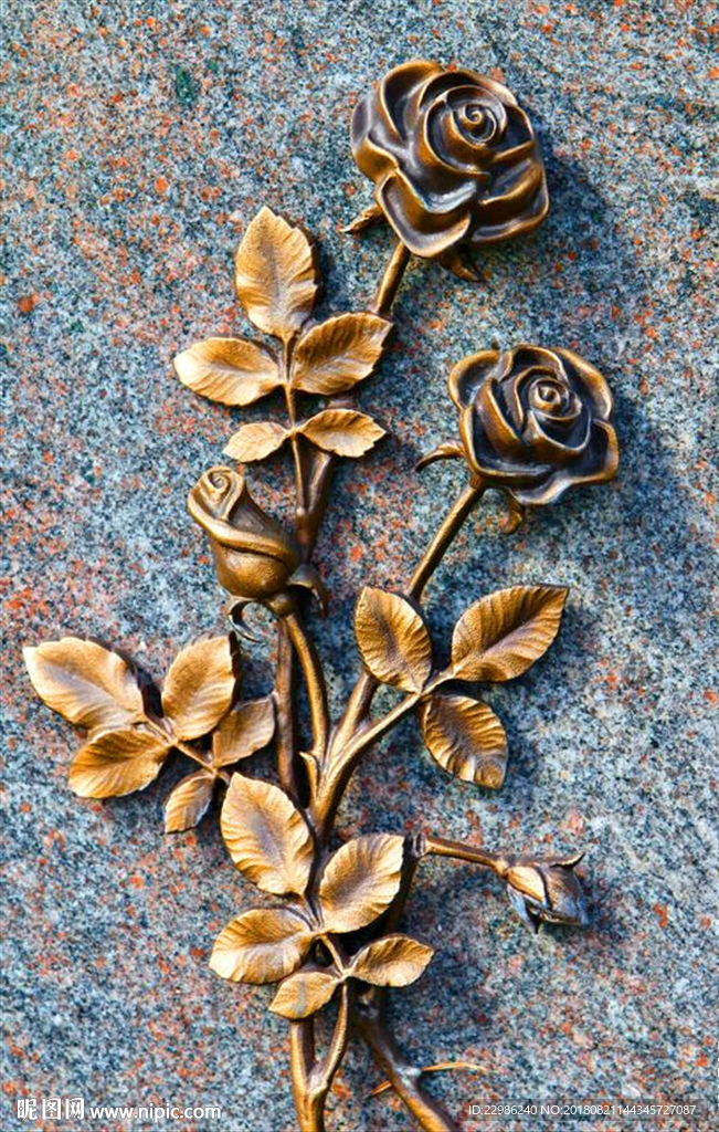 3D立体浮雕玫瑰花玄关装饰画