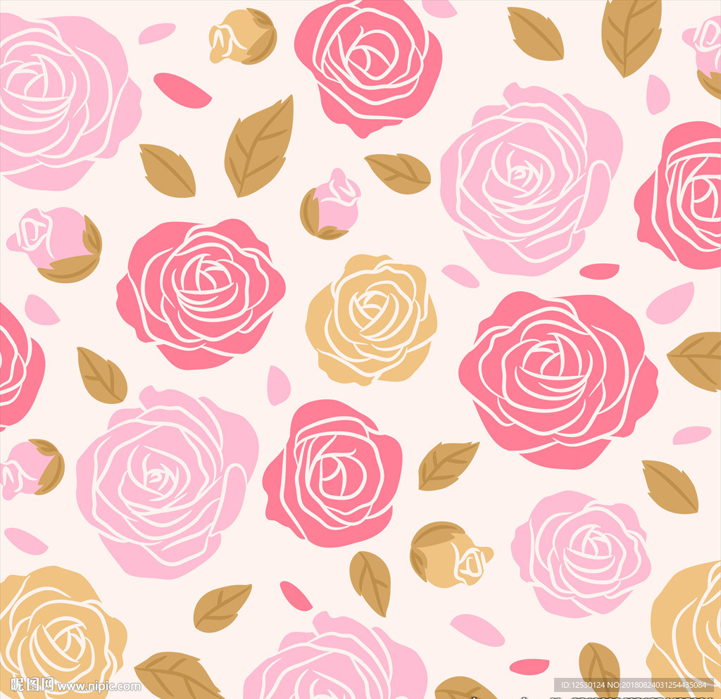 矢量花朵花卉树叶背景底纹