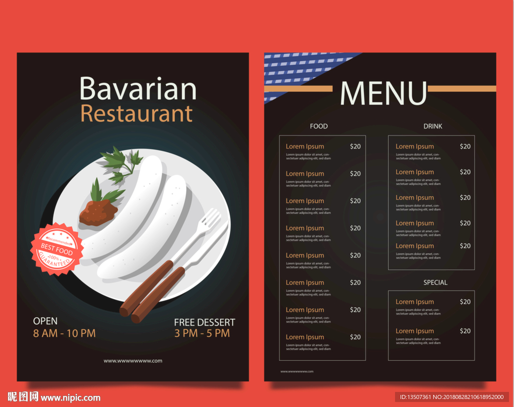 简约大气欧式菜单设计AI矢量图